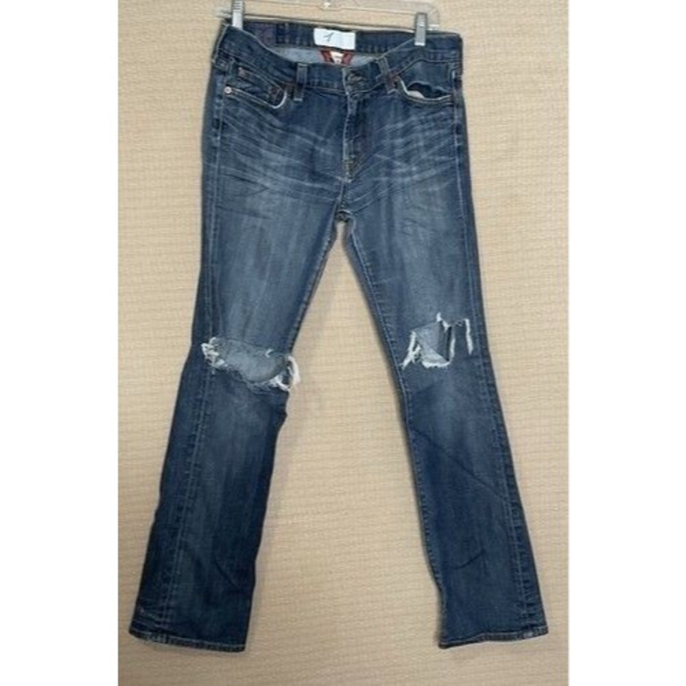 Lucky Brand Blue Distressed Medium Blue Low Rise Skinny Jeans Women Size 10x30